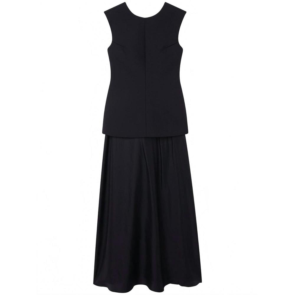 NEW ROHE open back integrated silk skirt dress in black - Picture 5 of 5
